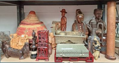 EXCELLENT SELECTION OF ORIENTAL WARE, CARVINGS, METAL WARE,