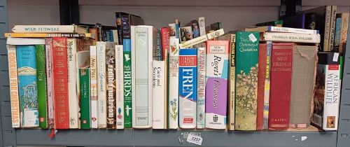 LARGE SELECTION OF VARIOUS VOLUMES OF BOOKS INCLUDING WILD FLOWERS, BIRDS,