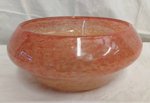 RED AND ORANGE VASART BOWL WITH VASART MARK TO BASE,