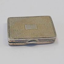 SILVER PATCH BOX WITH GILT INTERIOR,