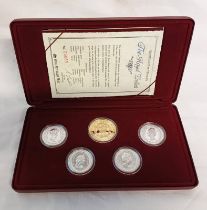 THE ROYAL LADIES ROYAL AUSTRALIAN MINT 5-COIN PROOF SET, IN CASE OF ISSUE WITH C.O.A.