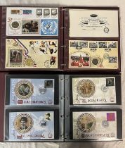 BENHAMS THE PHILATELIC NUMISMATIC COLLECTION ALBUM WITH 23 COVERS (14 COIN COVERS) INCLUDING 1997