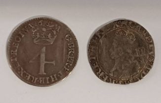 CHARLES II MAUNDY THREEPENCE TOGETHER WITH A 1689 WILLIAM & MARY MAUNDY FOURPENCE