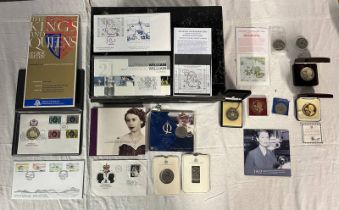 SELECTION OF VARIOUS COMMEMORATIVE COINS/MEDALS, ETC,