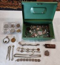 SELECTION OF VARIOUS MEDALS, POCKET WATCH, BADGES, ETC, TO INCLUDE SILVER MEDALS/PENDANTS,