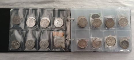 ALBUM OF VARIOUS WORLD COINAGE WITH MANY SILVER ISSUES TO INCLUDE 1882, 1884, 1921 U.S.