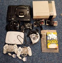 NINTENDO NES CONSOLE TOGETHER WITH SEGA MASTER SYSTEM 2 AND SONY PS ONE