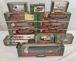 SELECTION OF CORGI EDDIE STOBART RELATED MODEL VEHICLES INCLUDING 59505 - ERF CURTAINSIDE TRAILER,