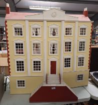 LARGE 3 STOREY WOODEN DOLLS HOUSE WITH VARIOUS FURNITURE & ACCESSORIES Condition Report: