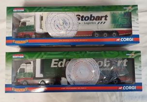 2 CORGI 1:50 SCALE EDDIE STOBART LTD RELATED MODEL HGV'S INCLUDING CC13801 - MERCEDES-BENZ ACTROS