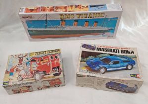 3 UNMADE PLASTIC MODEL KITS FROM REVELL & COLLECTION INCLUDING R.M.