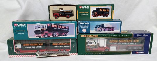 SELECTION OF EDDIE STOBART RELATED CORGI MODEL VEHICLES INCLUDING CC12802 - SCANIA T-CAB BULK