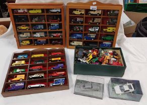 VARIOUS LLEDO MODEL VEHICLES IN WOODEN DISPLAY CASES