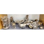 A Collection of Assorted Silver Plate, including an entree-dish and cover; a syphon-stand; a