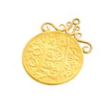 A Medallion Pendant, length 3.6cmPendant - tested as 22 carat gold, 13.4 grams.