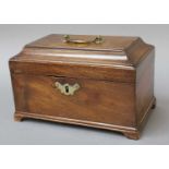 A Chippendale Period Mahogany Tea Caddy, 23.5cm by 14.5cm by 14.5cm