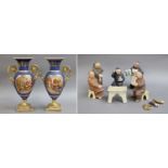 A Pair of Early 19th Century English Porcelain Vases of Empire Style Possibly Chamberlain's