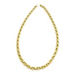 A Fancy Link Necklace, stamped '750', length 44cmGross weight 31.1 grams.