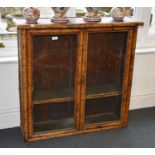 A Late 19th/Early 20th Century Bamboo and Japaned Display Cabinet, 94cm by 31cm by 91cm