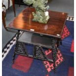 A Late 19th/Early 20th Century Chinese Hardwood Occasional Table, the base in the form of carved