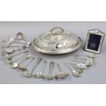 A Collection of Assorted Silver and Silver Plate, the silver including a small photograph-frame,