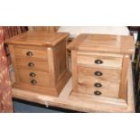 A Pair of Modern "Halo Living" Oak Four-Drawer Bedside Chests, 60cm by 50cm by 61cm