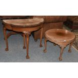 A Charles Walker & Sons Ltd, Harrogate, Reproduction Walnut Fold-over Card Table, raised on ball and