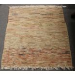 A Modernist Hand-Knotted Rug, the field of polychrome bands, 144cm by 102cm; together with a