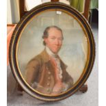 Manner of John Downman ARA (1750-1824)Portrait of a gentleman in pink waistcoat and brown
