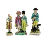 A Pearlware Figure, circa 1820, modelled as Madame Vestris as the Broom Girl15cm highA Similar Group