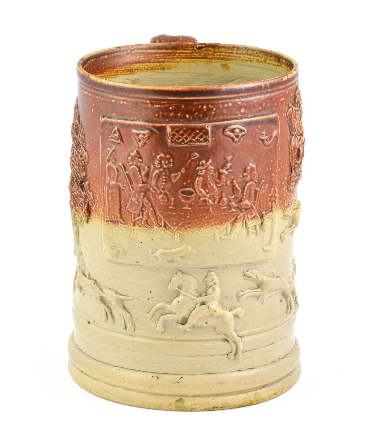 A Salt Glazed Stoneware Mug, probably Joseph Kishere, Mortlake, circa 1800, of cylindrical form, - Image 2 of 2