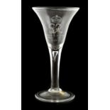 A Large Goblet, the drawn trumpet bowl later engraved with crowned GRVI monogram and CORONATION