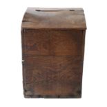 A Late 18th Century Walnut Dough Bin, of nailed construction with hinged lid enclosing a vacant