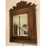 A Late 17th/Early 18th Century Cushion Shape Wall Mirror, the later bevelled glass rectangular plate