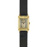 Rolex Marconi: A Rolled Gold Rectangular Shaped Wristwatch, signed Marconi Special, ref: 1340, circa