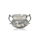 A Charles II Silver Porringer, Maker's Mark IW, London, 1672