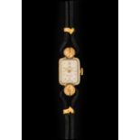 Rolex: A Lady's 9 Carat Gold Rectangular Wristwatch with Unusual "Ladybird" Shaped Lugs, signed