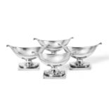 A Set of Four George III Provincial Silver Salt-Cellars, by John Hampston and John Prince, York, 17