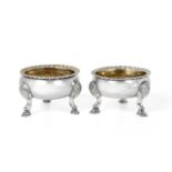 A Pair of George II Scottish Silver Salt-Cellars, by Dougal Ged, Edinburgh, 1756, Assay Master Hugh