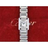 Cartier: A Lady's Stainless Steel Wristwatch, signed Cartier, Model: Tank Francaise, circa 2000,