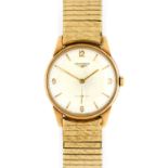 Longines: A 9 Carat Gold Wristwatch, signed Longines, 1965, (calibre 370) manual wound lever