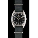 Hamilton: A British Military Stainless Steel Centre Seconds Wristwatch, signed Hamilton, issued in
