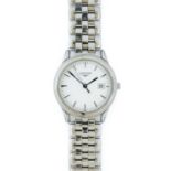 Longines: A Stainless Steel Calendar Centre Seconds Wristwatch, signed Longines, model: Flagship,