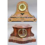 A Victorian Red Marble Striking Mantel Clock, circa 1890, the dial signed Raingo, Paris and