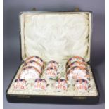 A Set of Six Royal Crown Derby Imari Coffee Cans and Saucers, cased