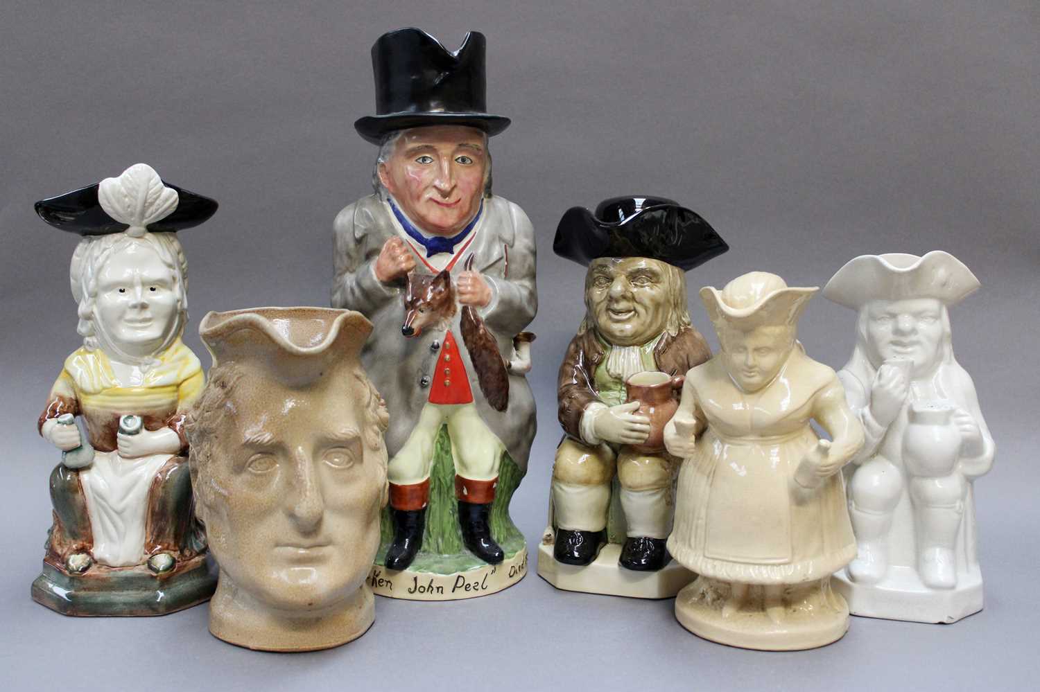 Two Trays of Toby and Character Jugs, including Admiral Lord Nelson, John Peel, and two reproduction - Image 2 of 3