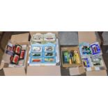 Lledo and Corgi Diecast Model Cars, in boxes (approximately 80) (four boxes)