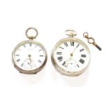 Two Silver Open Faced Pocket Watches, retailed by J.W.Benson, London and Edward Bodsworth, Nuneaton,