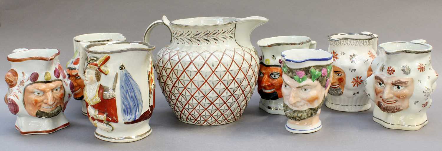 A Collection of Early 19th Century Pearlware Jugs, including a commemorative example for General