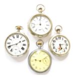 A Nickel Plated Open Faced Pocket Watch, signed Longines, Nickel Plated Open Faced Waltham pocket